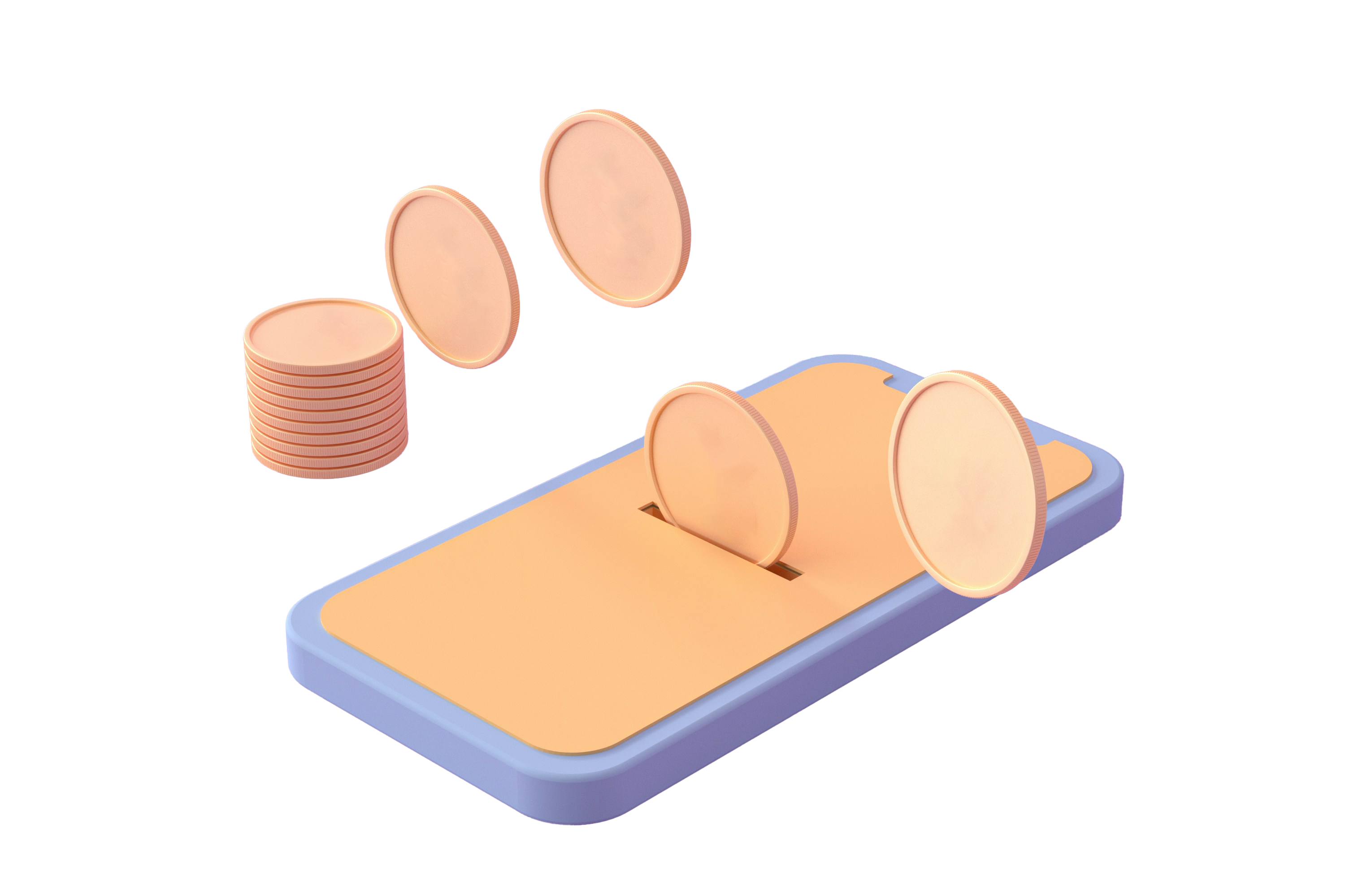 Coins coming out of phone